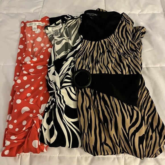 PACK OF 3 SUMMER DRESSES (LONDON TIMES , LONDON STYLE, PERCEPTIONS) SLEEVELESS - Picture 1 of 13